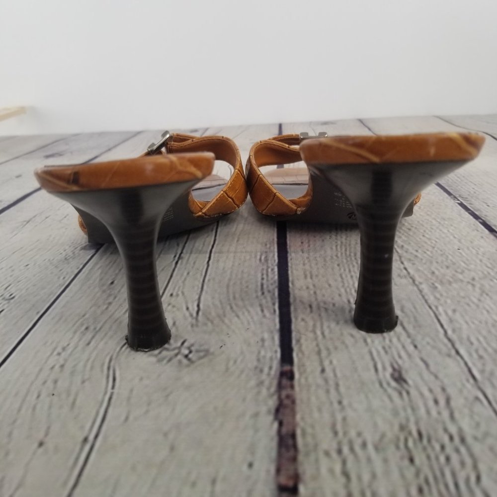 Open Square Toe Low Heels w/ Buckle Slip-On - Picture 4 of 8